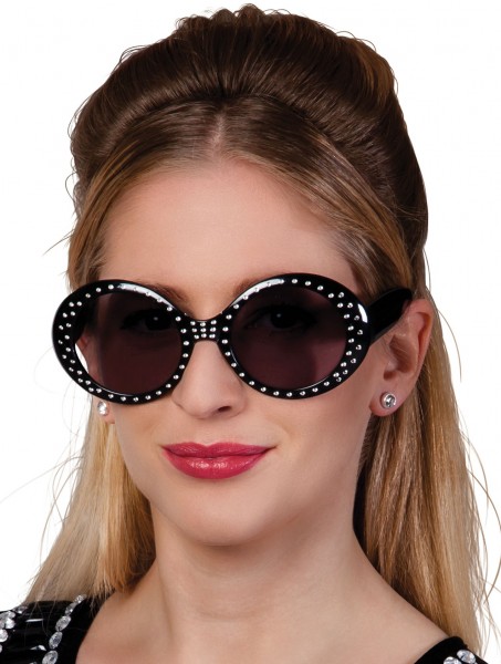 Czarne okulary Julia z kryształkami