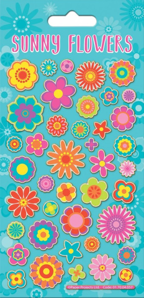 Colorful summer flowers stickers