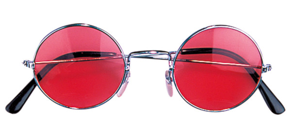 Czerwone hipisowskie okulary Johnny