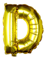 Gylden bogstav D folieballon 40cm