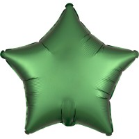 Edler Satin Sternballon smaragdgrün 43cm
