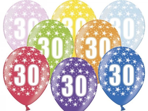 50 wilde 30e verjaardagsballons 30cm