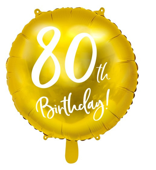 Glossy 80th fødselsdag folie ballon 45cm