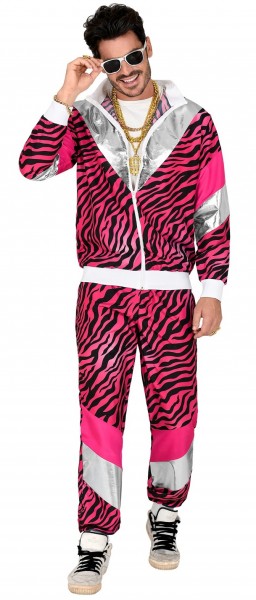 Pinker 80er Jahre Tiger Trainingsanzug
