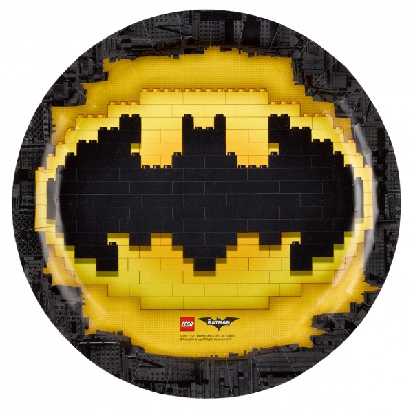 8 Lego Batmann Action paper plates 23cm