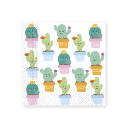 20 Happy cactus napkins 33cm
