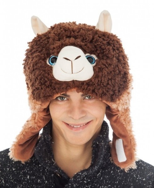 Fluffy llama hat in 2 colors 3