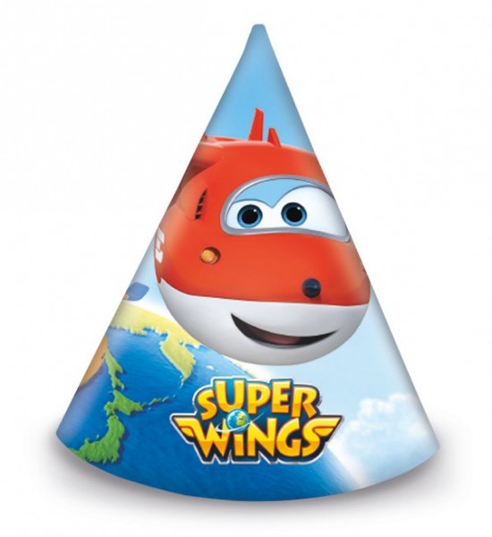6 Super Wings Heroes Of The Skies Party Hats 16cm