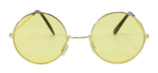 Okulary retro hippie żółty