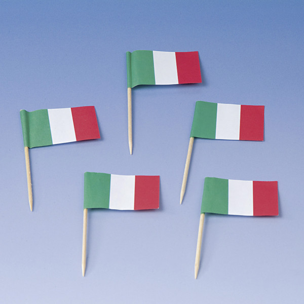 200 brochetas de fiesta banderas Italia La Mia Bella 8cm
