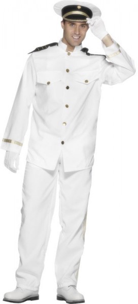 Kaptajn Andreas mænds kostume hvid