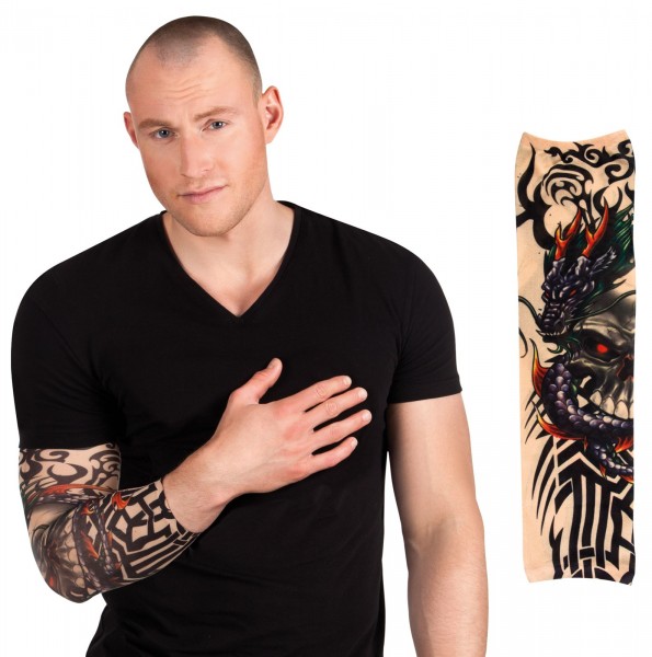 Skull Dragon Tattoo Sleeve unisexe