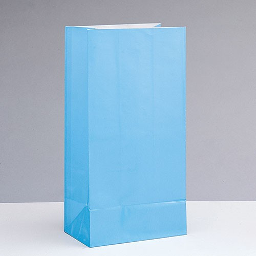 12 paper gift bags Valentina light blue