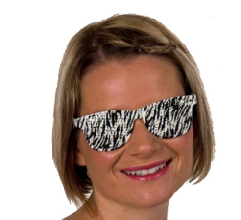 Gafas de fiesta funky zebra