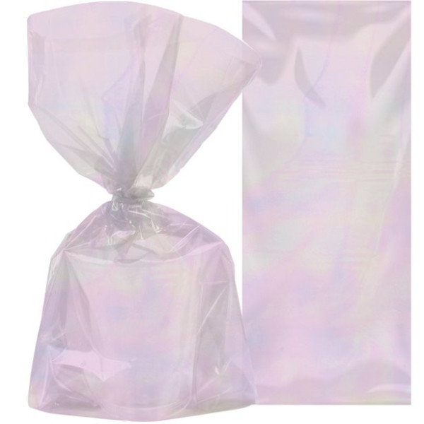 10 bolsas de regalo transparentes iridiscentes