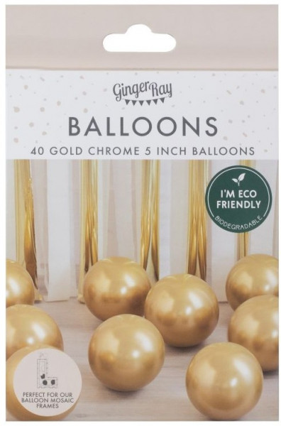 40 Eco Latexballons Gold Chrome 4