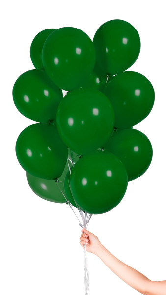 30 Latex Balloons Dark Green 23cm