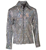 Preview: 70s disco men's shirt holographic