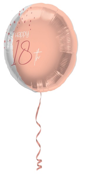 Ballon d'anniversaire 18 ans rose élégant blush