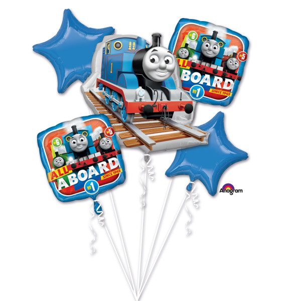 5 palloncini in alluminio Thomas, la piccola locomotiva