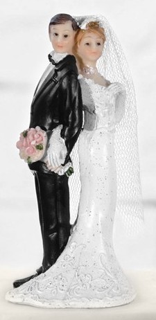 Gâteau figurine couple de mariés nouveaux mariés 11cm
