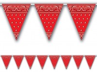 Chaîne fanion bandana western rouge 370 cm