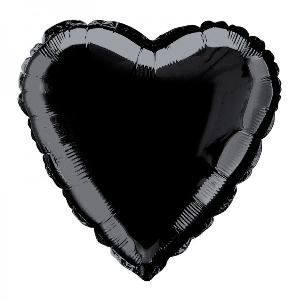 True Love corazón globo negro