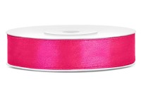 25m satin ribbon, dark pink, 12mm wide