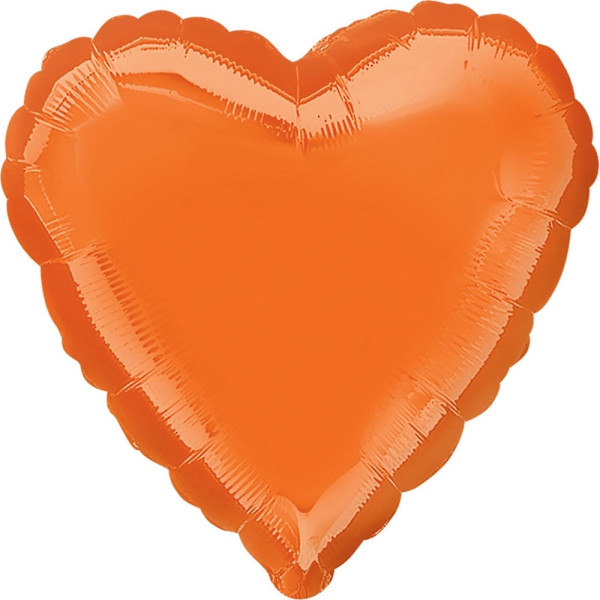 Oranje hart ballon 43cm
