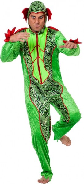 Gift grønt krybdyr kostume