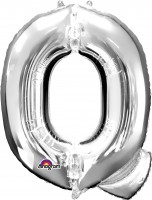 Ballon aluminium lettre Q argent 81cm