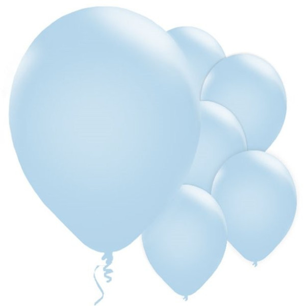 10 babyblå latexballonger 28cm
