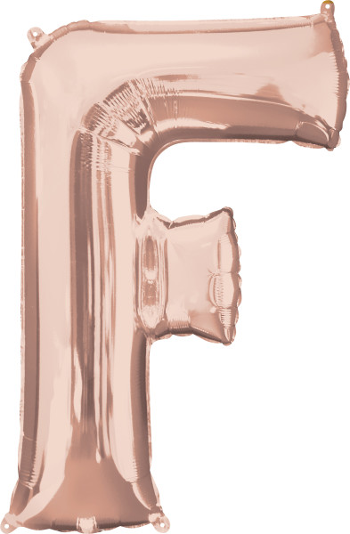 Balon foliowy w literę F w kolorze różowego złota 86cm