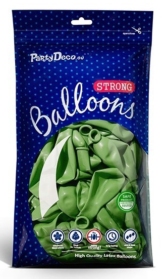 10 Partystar metallic Ballons apfelgrün 27cm