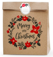 Anteprima: 3 sacchetti regalo con ghirlanda natalizia