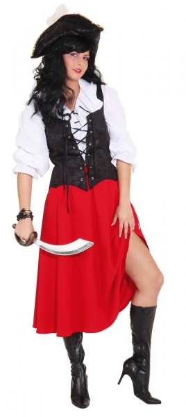 Pirat nederdel rød