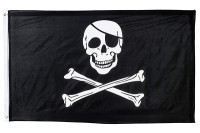 Schedel piratenvlag 1,5m x 90cm