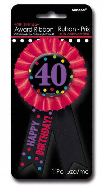 Noble lapel pin Celebration 40th birthday with colorful dots