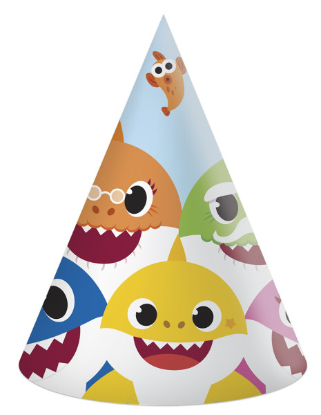 6 chapeaux de fête Baby Shark