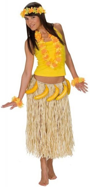 Bast nederdel Hawaii med bananer
