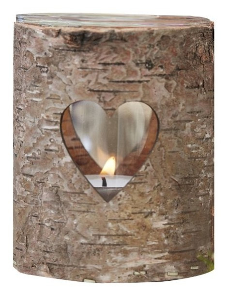 Rustic heart lantern 9 x 7cm