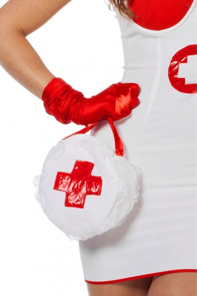 Vit och röd sjuksköterska handväska