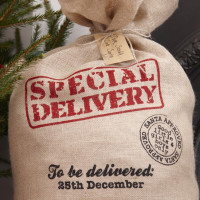 Voorvertoning: Special Christmas Delivery jute zak 80cm
