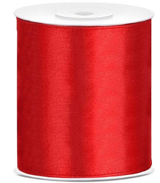 25m cinta roja de satén 10cm