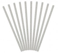 Preview: 10 zigzag paper straws gray 19.5cm