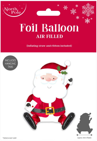 Zittende kerstman folieballon 48cm