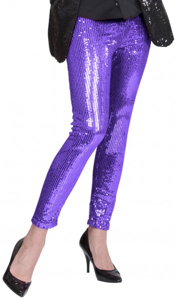 Purple sequin leggings