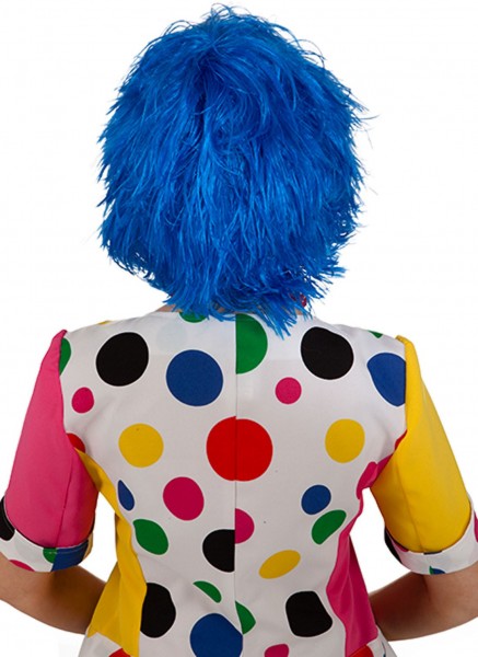 Clown Curly Pruik Blauw Anton 2