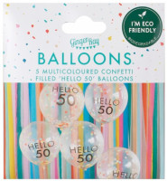 Anteprima: 5 palloncini ecologici 50`th Milestone 30cm