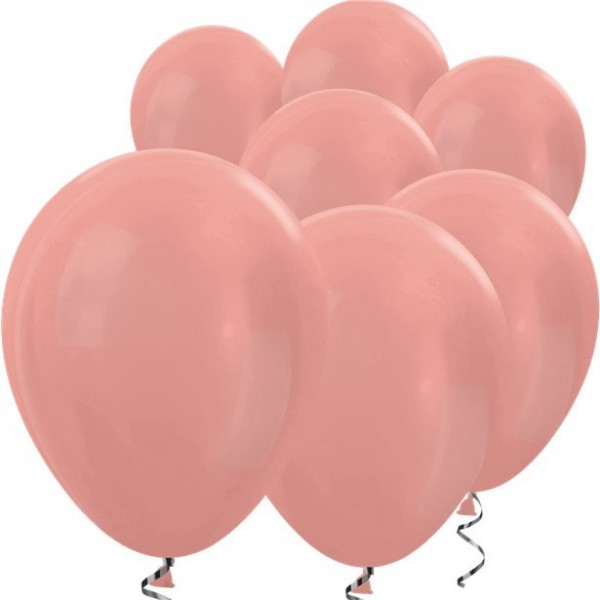 100 Roségoldene metallic Ballons Rumba 12,7cm